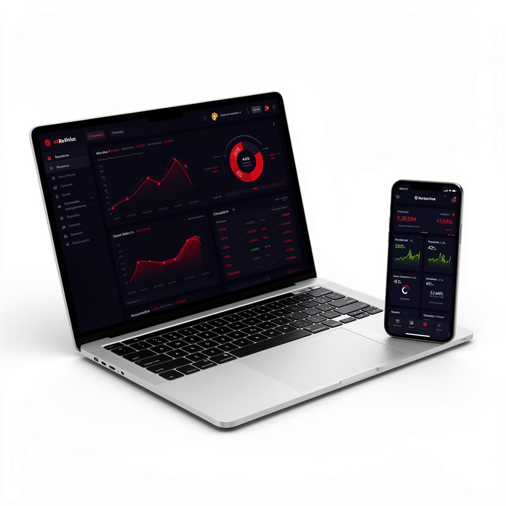 Laptop and phone showing analytics dashboards